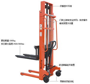 雙級(jí)門架手動(dòng)液壓堆高車2